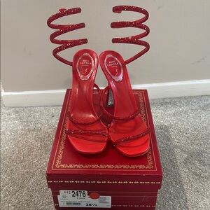Rene Caovilla Cleo red sandals size 38.5